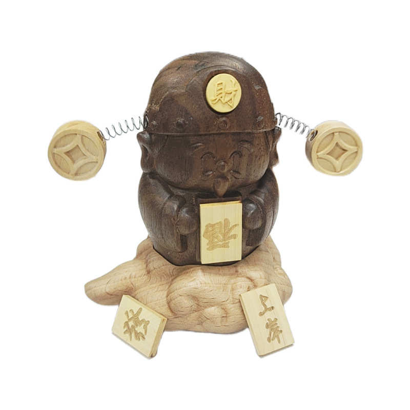 厂家直销实木制作财神爷桌面装饰宫崎骏无脸男创意家居办公摆件