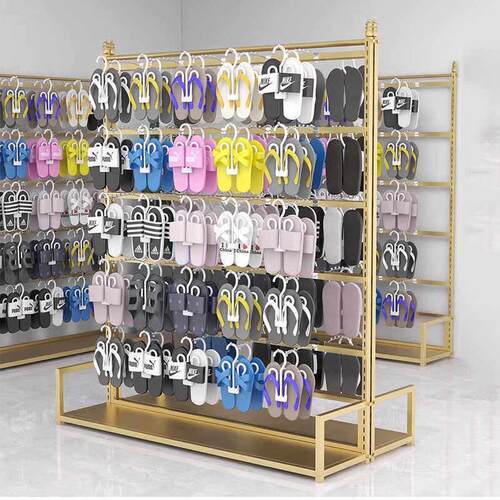 拖鞋展示架落地式多层凉鞋货架服装店陈列道具中岛摆摊鞋子置物架
