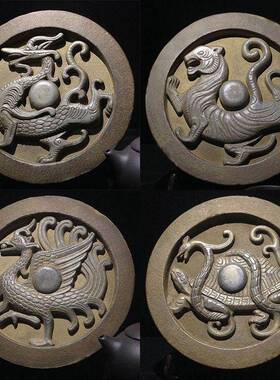 精品四神兽青龙白虎朱雀玄武陶瓷镇宅瓦当工艺礼品摆饰中式客厅装