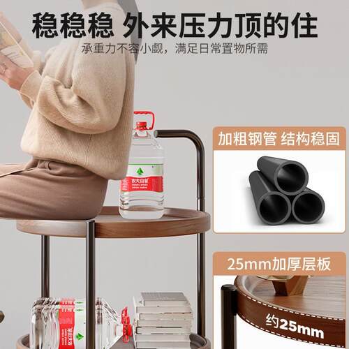 可移动茶几客厅家用沙发边几床头置物架小推车新款阳台小圆桌子