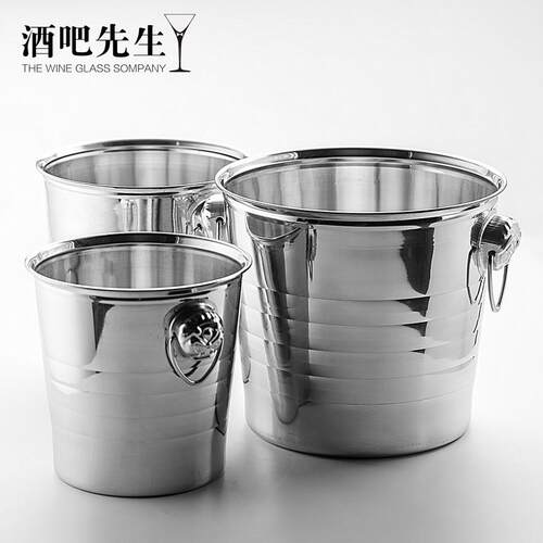 椭圆形冰桶商用不锈钢原色手提铁桶大号15L酒吧KTV镀锌金属桶