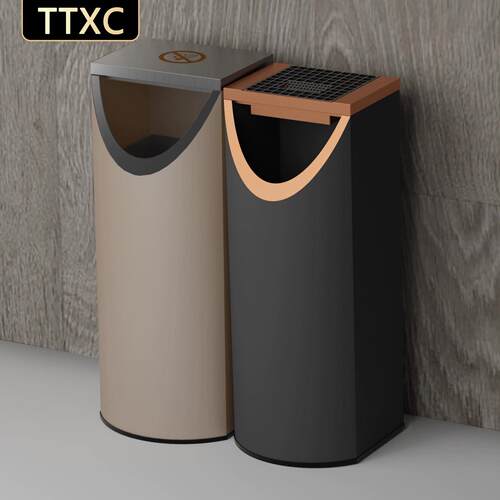 TTXC创意V型投口烟灰缸大垃圾桶商用立式酒店大堂楼道电梯果皮箱