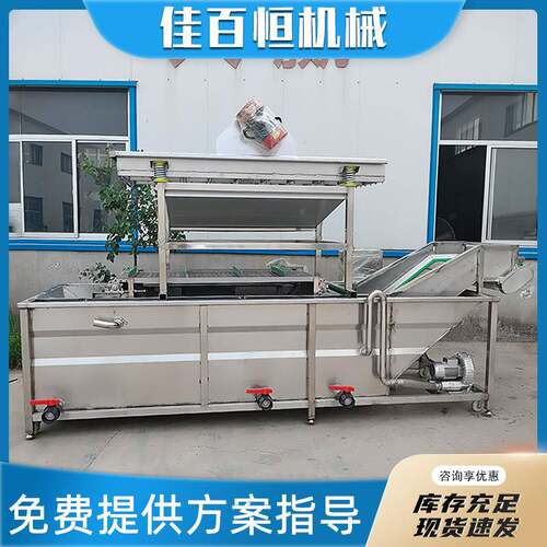 全自动果蔬气泡清洗机商用蔬菜洗菜机海参水果清洗风干流水线