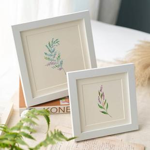 定制油画棒画框作品10*10cm正方形九宫格绘画相框摆台DIY手工展示