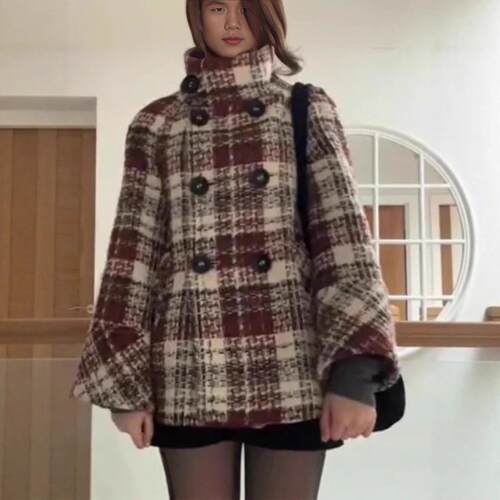 Women's thick woolen jacket