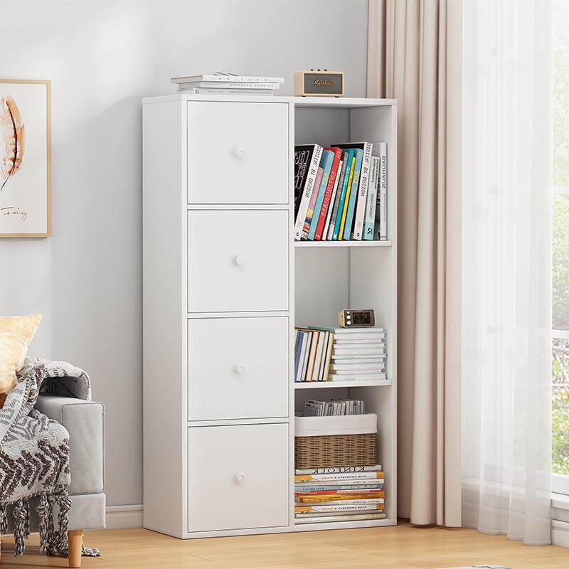 简易书架落地书柜置物架学生宿舍家用书桌旁收纳大容量窄小组合柜