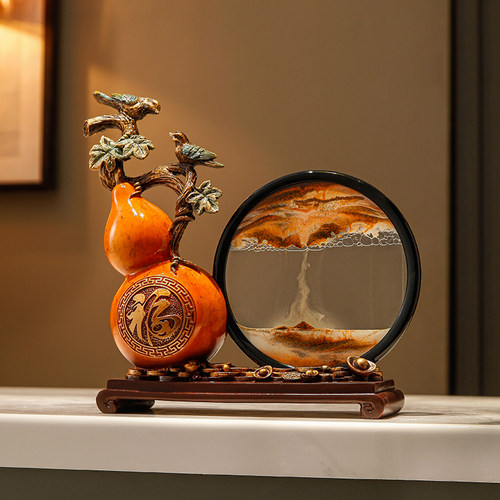 创意流沙画沙漏治愈情绪新中式葫芦摆件客厅招财电视柜装饰品高档