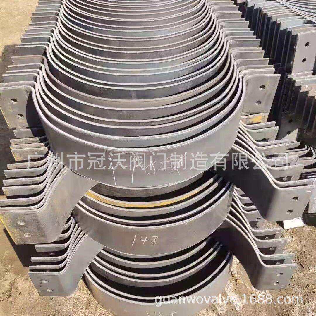 大口径支吊架扁钢管卡碳钢不锈钢管夹管托滑动支架管道管卡管托