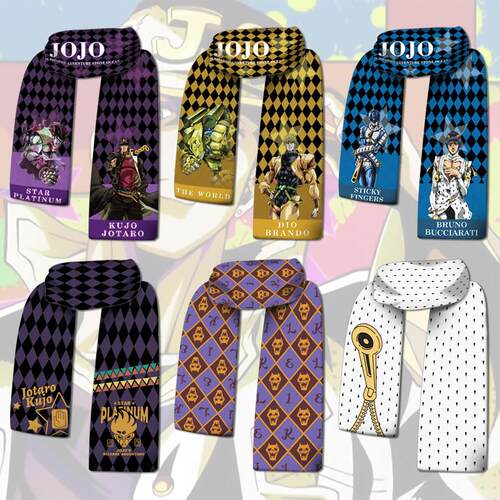 JOJO的奇妙冒险周边承太郎吉良吉影补冬保暖双面毛绒围巾围脖