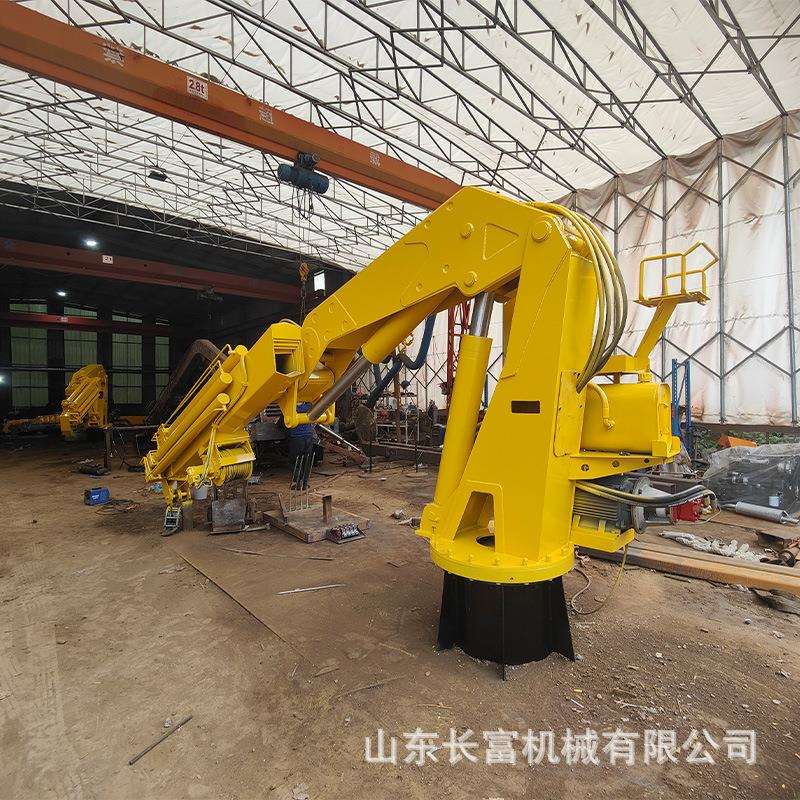 船用小型液压折臂吊车加装车载遥控折叠吊机多功能伸缩臂折臂吊车