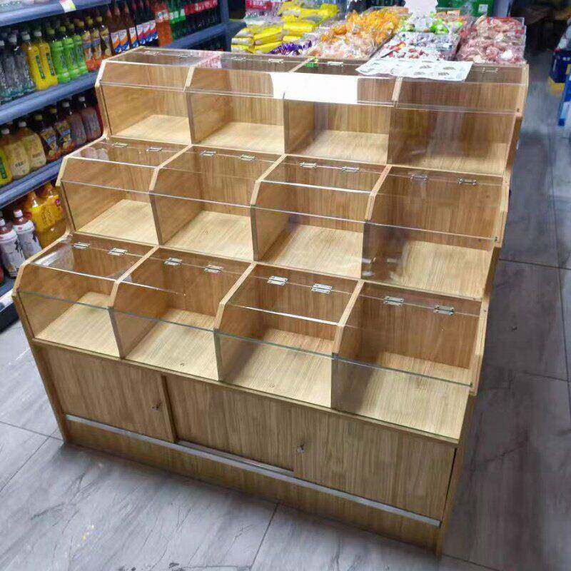 米超市斗四方米粮五桶谷杂粮展mg示散称食品货架米柜米面架柜粮食