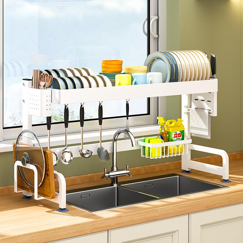 水槽厨置能物架房多功沥水架台面QCR碗盘纳架洗碗架水池收上放碗
