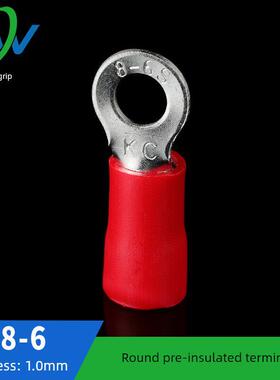 Rv8-6介绍预绝缘圆形冷压端子o形端子排100个