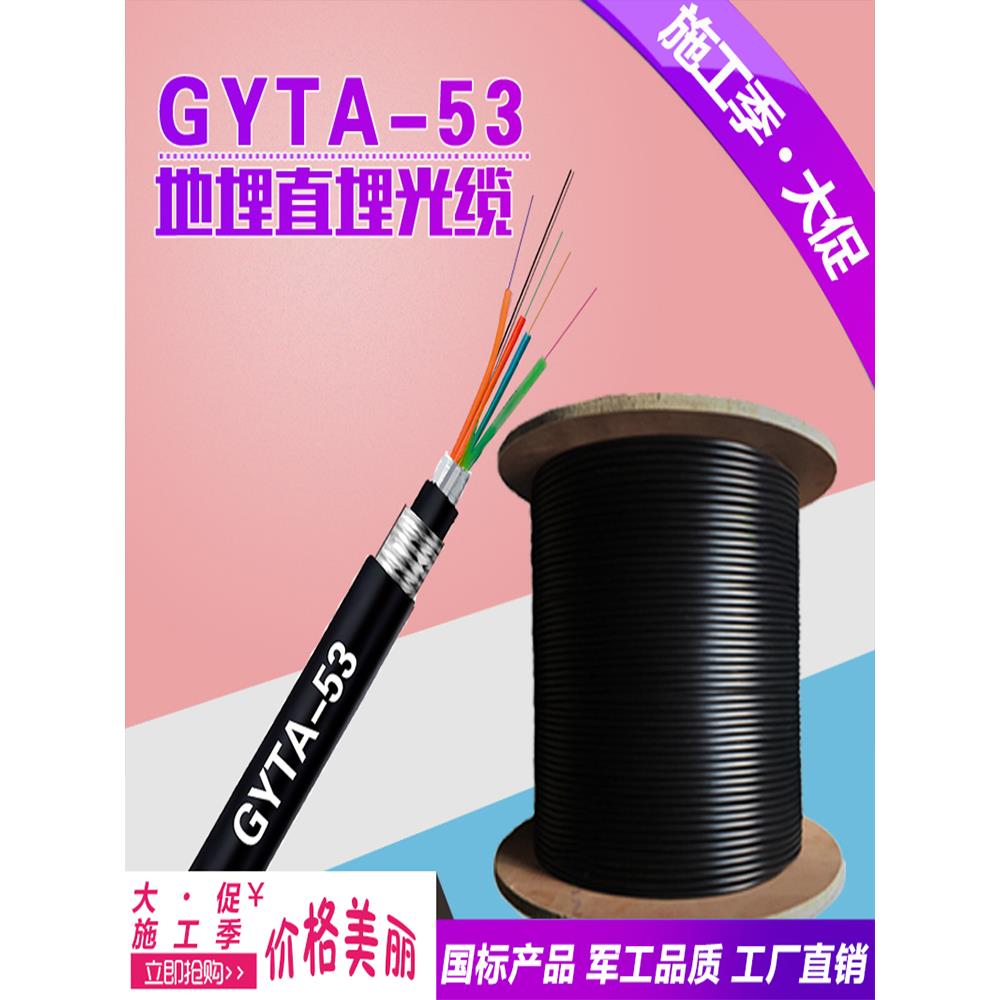 gyta53 -12芯单模光缆4/8/24/48/144B1.3室外重装甲防鼠地直埋光缆