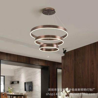 轻奢吊灯金色环形吊灯客厅灯餐厅灯圆环圆形现代简约创意led灯具