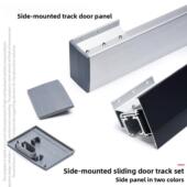 侧装 滑动门轨道滑动门挂轮实木门玻璃门侧挂挂轨缓冲减震滑轮轨 式