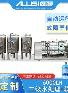 厂家6000LH二级水处理软化反渗透水处理大型工业用水净化设备