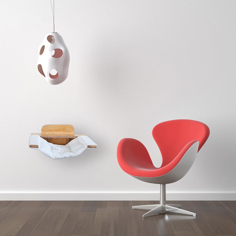 高档Catse猫窝吊床猫爬架架墙上悬挂式猫 猫树猫 跳台猫玩l具实木