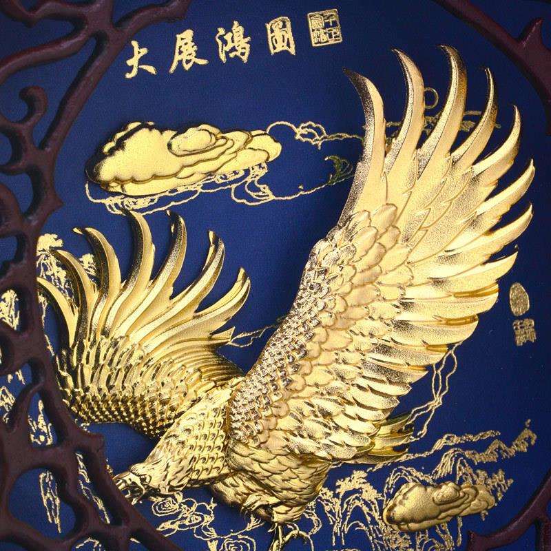大展鸿立金箔画现代画客装饰画壁画图墙画创厅VSF意家居体摆件