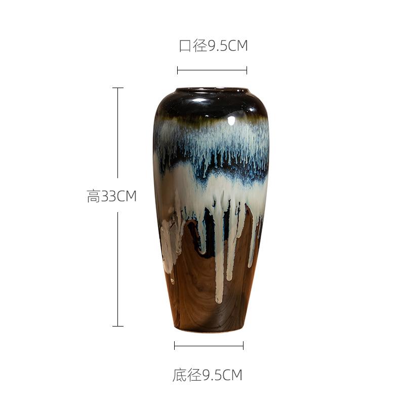 正品德镇花瓶摆陶瓷厅插花家用覆古陶罐花盆干花装饰件摆件清客景