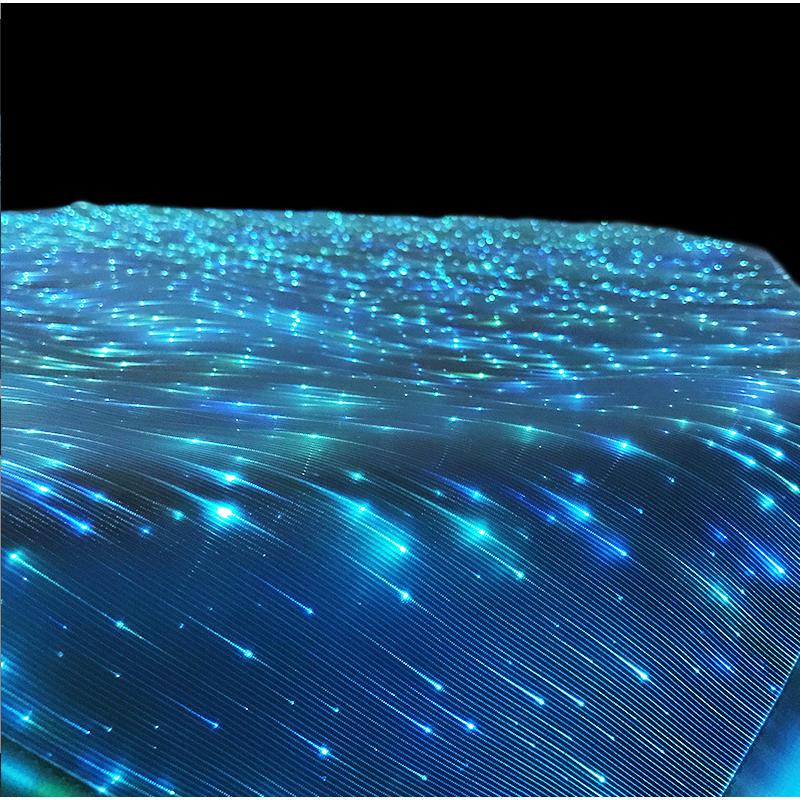 光纤面料光纤布料七彩光纤布变色发光布纺织光纤衣光纤灯发光面料