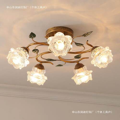 美式吸顶灯卧室灯家用复古阳台灯欧式大气客厅过道玄关简美灯具