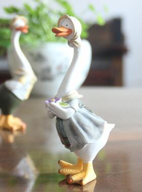 花园庭院装饰摆件鸭子阳台布置民宿别墅户外室外动物摆设露台树脂