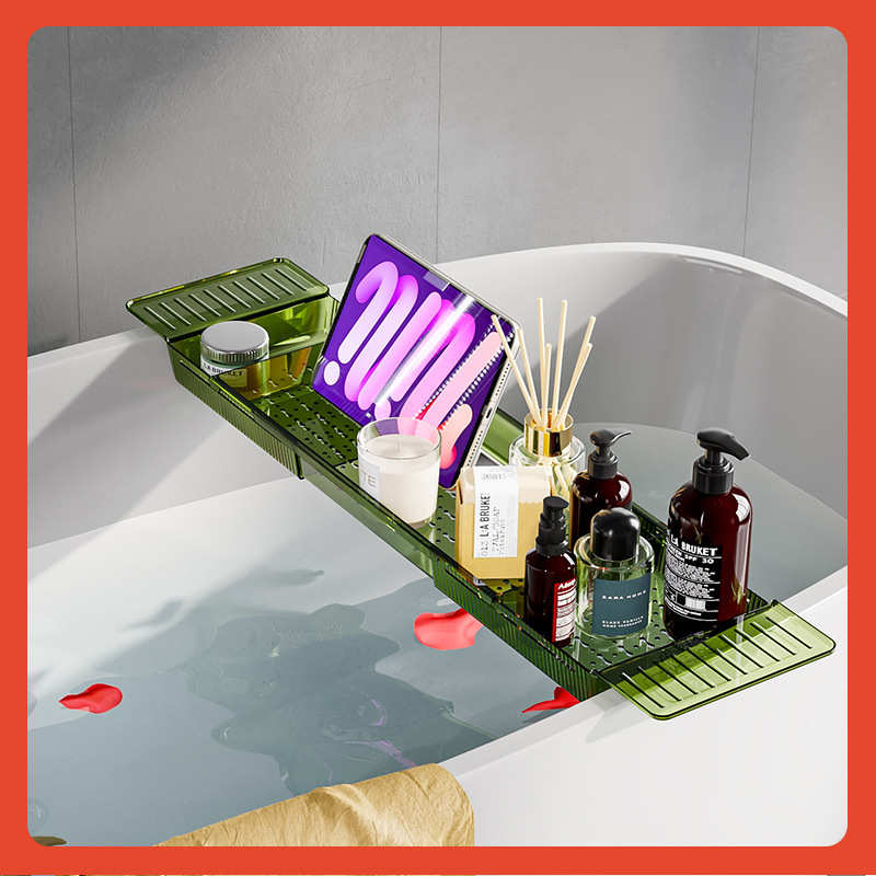 ≈浴室沥水可伸缩浴缸置物架浴桶支架卫生间托盘架子泡澡置物板毛