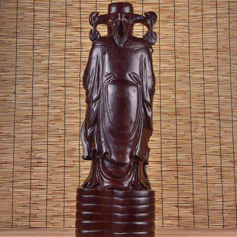 黑檀木财神爷木雕雕刻家居摆饰摆件客厅玄光书房装饰工艺送礼佳品