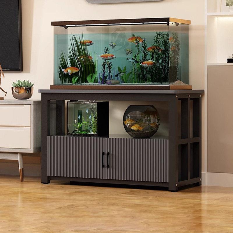家用实木鱼缸底柜客厅小型鱼缸架子定做水族箱底座柜简约储物柜子