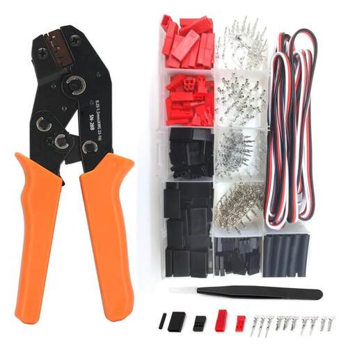 50套伺服连接器公母压接销电缆套件压接工具Hitec模型飞机遥控