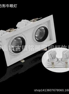 双头方形LED射灯外壳 防眩牛眼灯套件 压铸铝灯具外壳10W20W30W