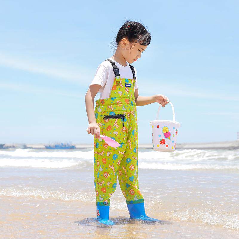 野成裕星儿童连体下水裤玩沙滩捉鱼玩水小孩男女下水衣服水靴