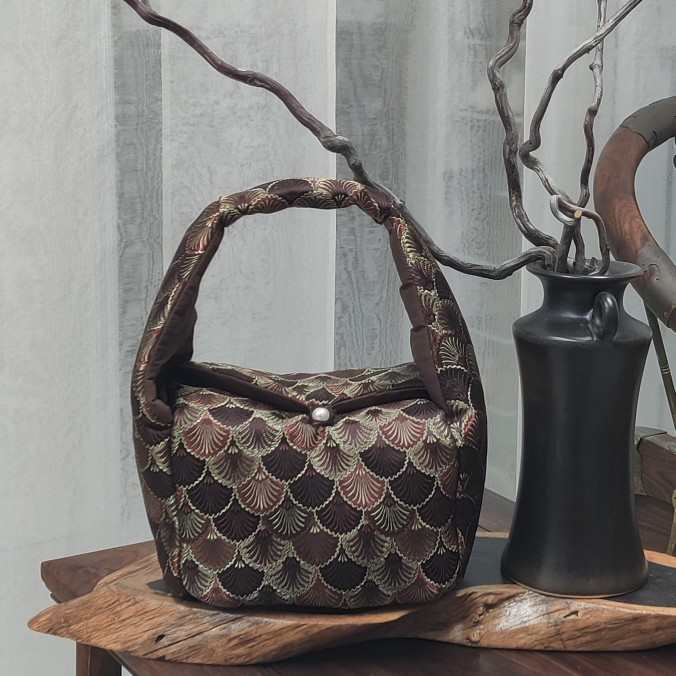 织锦茶事包茶壶手提旅行便携茶具收纳包加厚加棉带隔层布袋