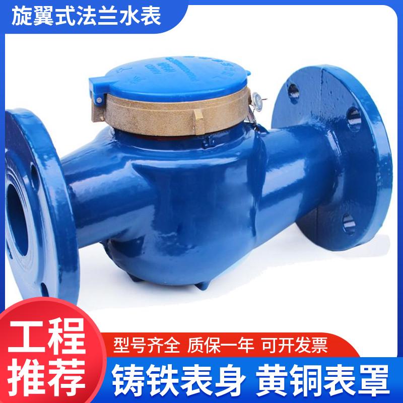 宁波上海机械铸铁法兰卧式旋翼式湿式冷热水水表DN50 DN80 DN200