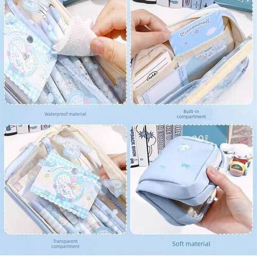 sanrio cartoon pencil case cinnamoroll kuromi pencilbag girl