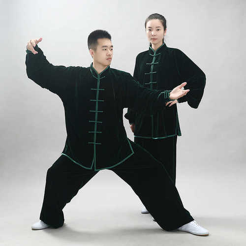 宏极太极服秋冬加厚保暖南韩绒金丝绒太极服 武术服练功服男女款