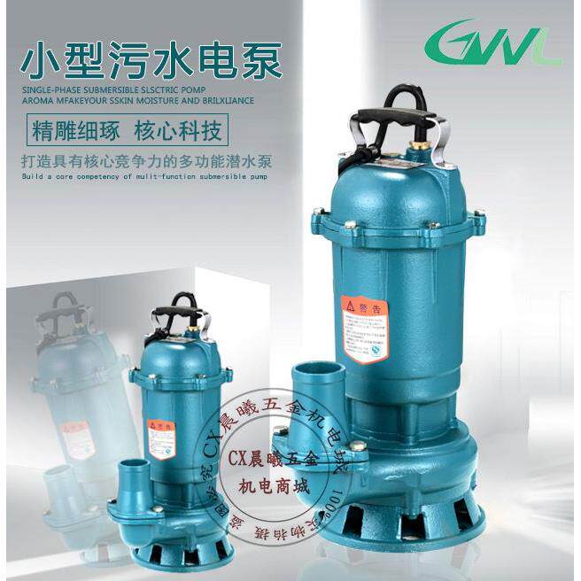广州威乐小型污水电泵单相农用化粪池污水泵排污泵抽水泵泥浆泵