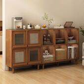 实木房餐边柜客厅茶水柜墙靠储物柜日式 落置地物柜 格子柜无品牌