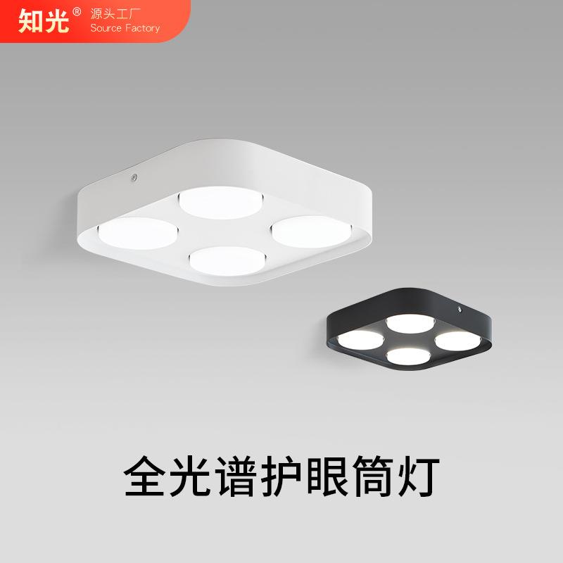 led明装筒灯双头方形客厅无主灯三头斗胆灯卧室超薄吸顶过道灯