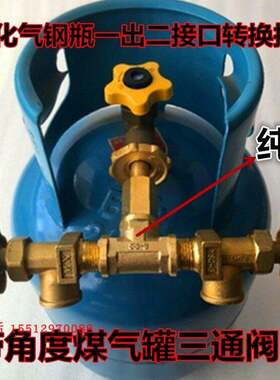 液化气钢瓶一出二接铜口转换接头瓦斯压罐三通阀门低压高双减压阀