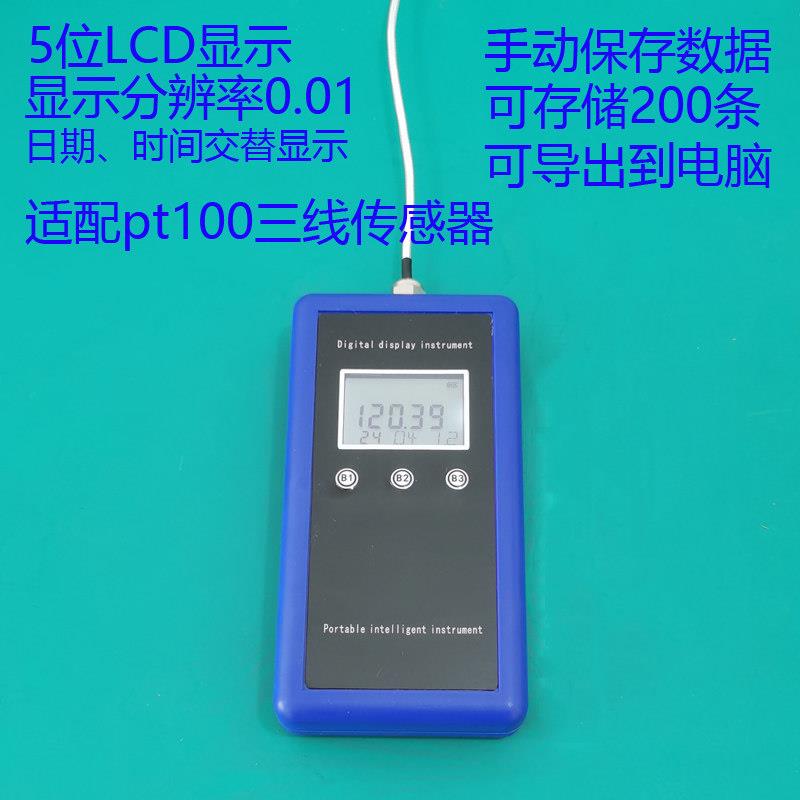 可携式测温仪pt100数显温度计5位显示工业级可修正手动储存可导出