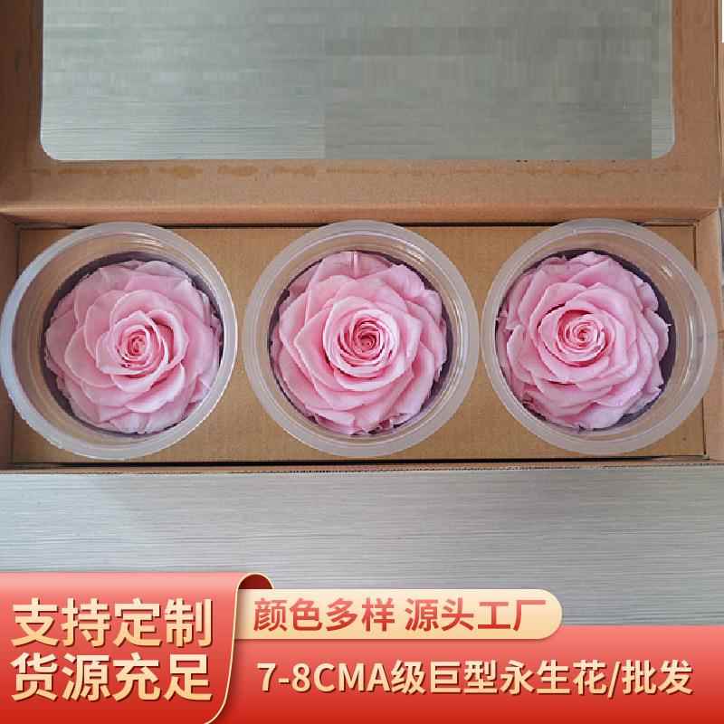 7-8cm永生花A级巨型玫瑰保鲜七夕情人节生日礼盒礼盒配材