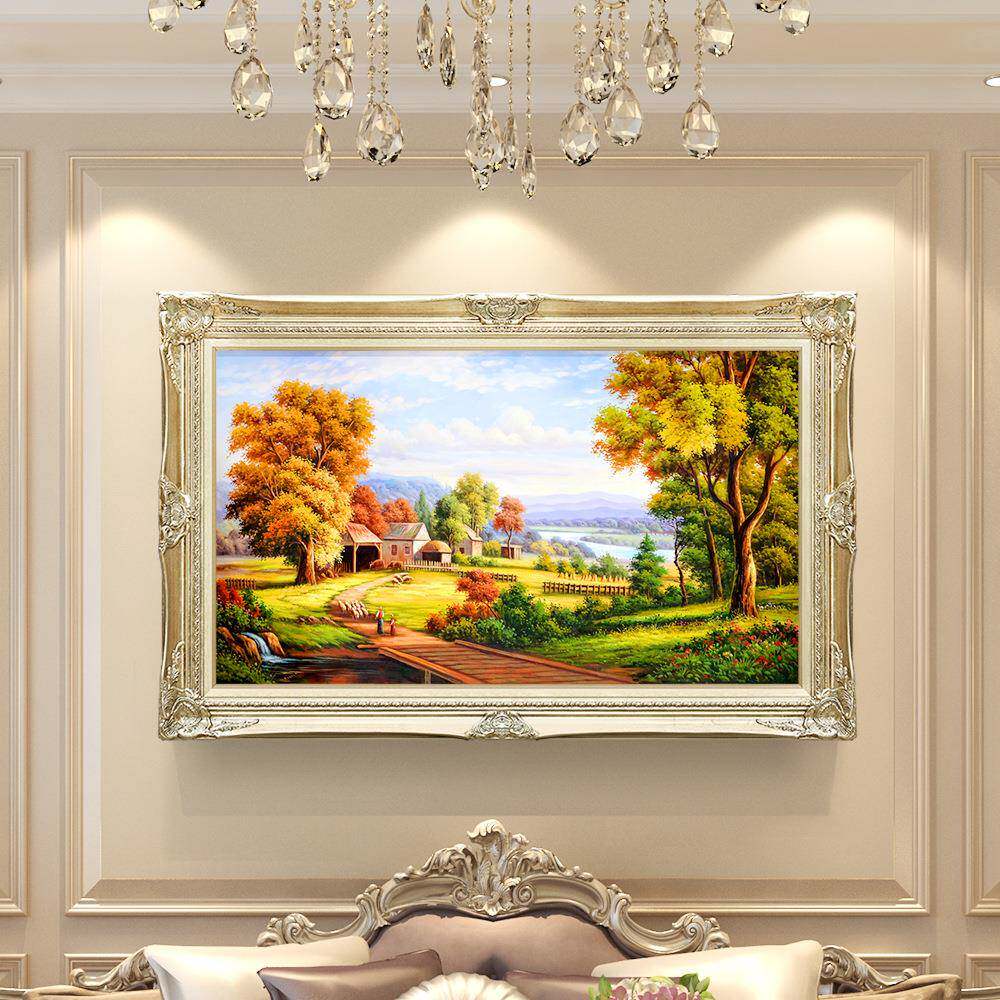 欧式客厅装饰画风景油画卧室餐厅壁画高档大气背景挂画