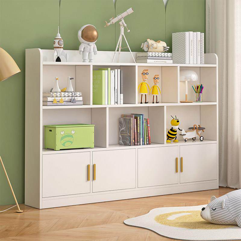 实木书架落地儿童简易书柜组合格子柜矮柜家用简约现代置物柜定制