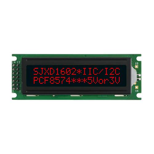 lcd 1602液晶屏模块 VA黑底红字 I2C/IIC转接板 16X2字符点阵屏5V