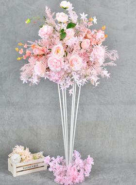 绢花婚仿用桌花路引橱窗装饰道具INE花球婚礼庆桌餐花台摆件品