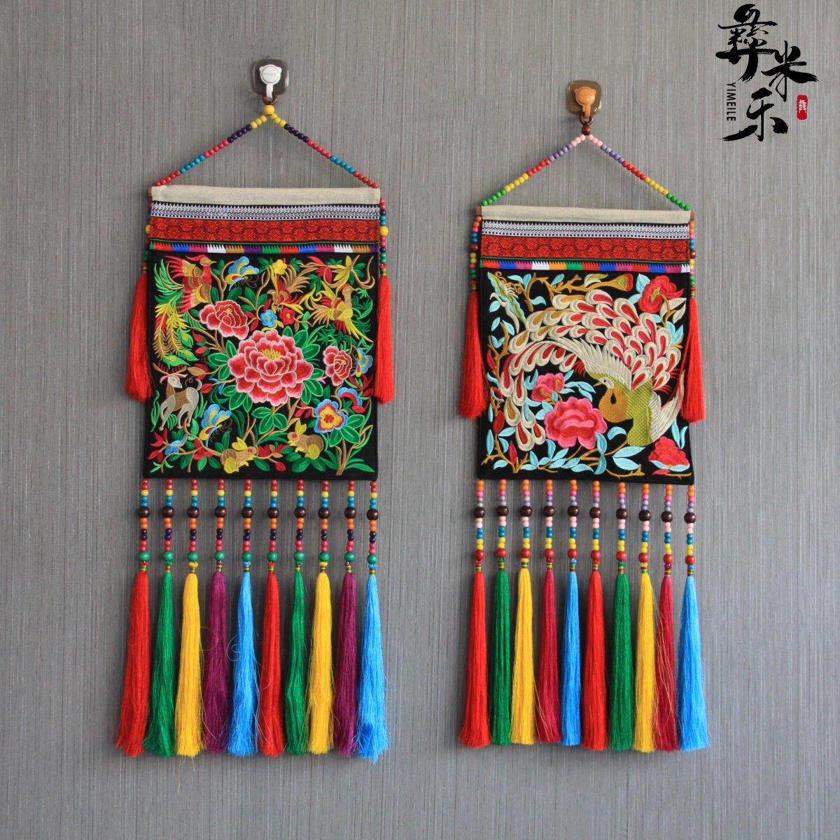 复古装饰挂画民族风卧室墙壁床头过道布画布艺挂布墙面背景布中式
