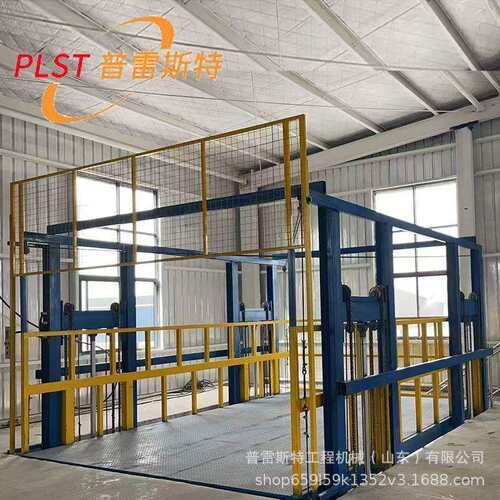 仓储提货四柱导轨货梯供应厂房液压货梯二层车间简易载货升降平台
