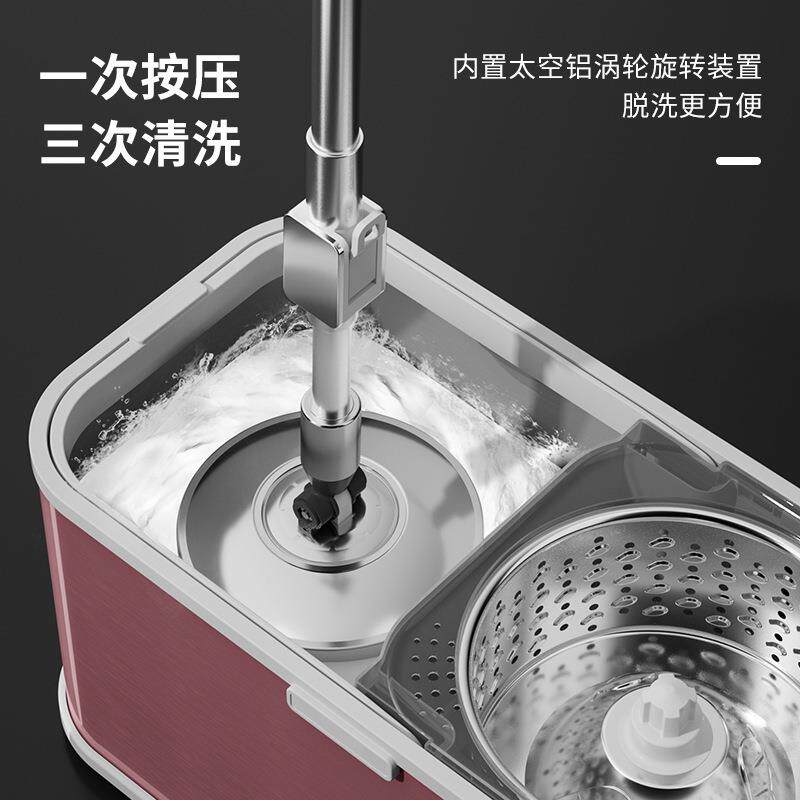 拖把懒人免洗拖布家用旋转干湿两用不锈钢套装超细纤维拖布